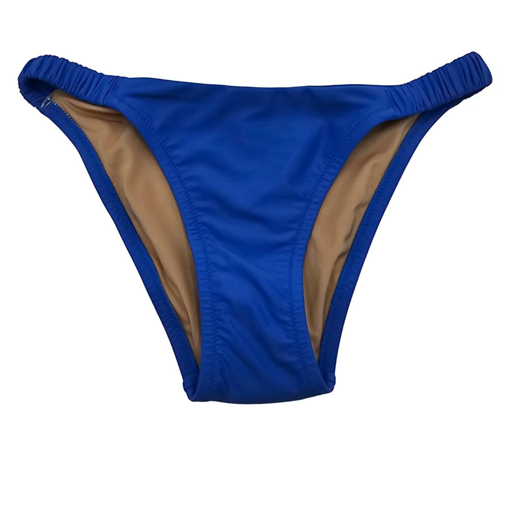 J. Crew Womans size XXS Scrunchie Strap Full Coverage Bikini Bottom Blue NEW